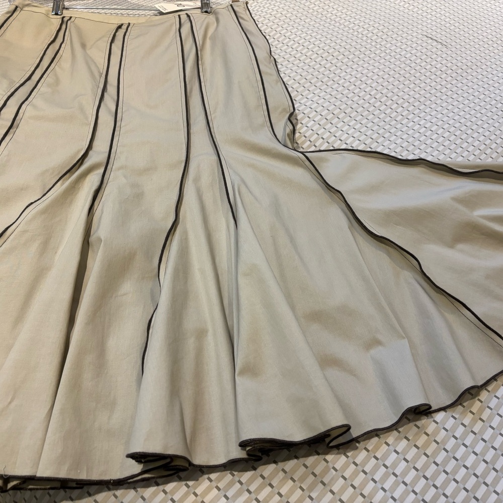 Cream Trumpet Mid Calf Skirt